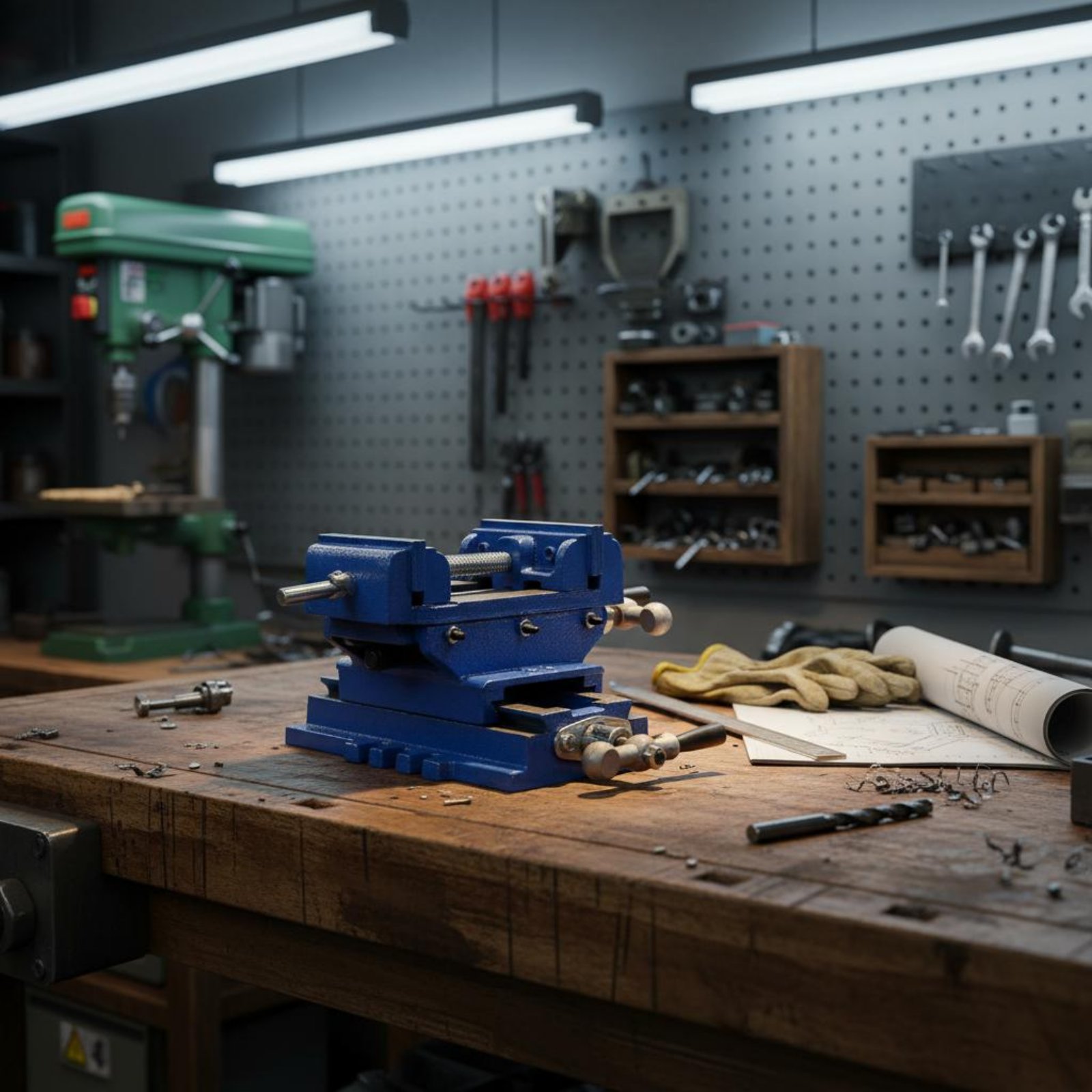 Woodworking Bench Vise - Cross Slide Drill Press Vise Heavy