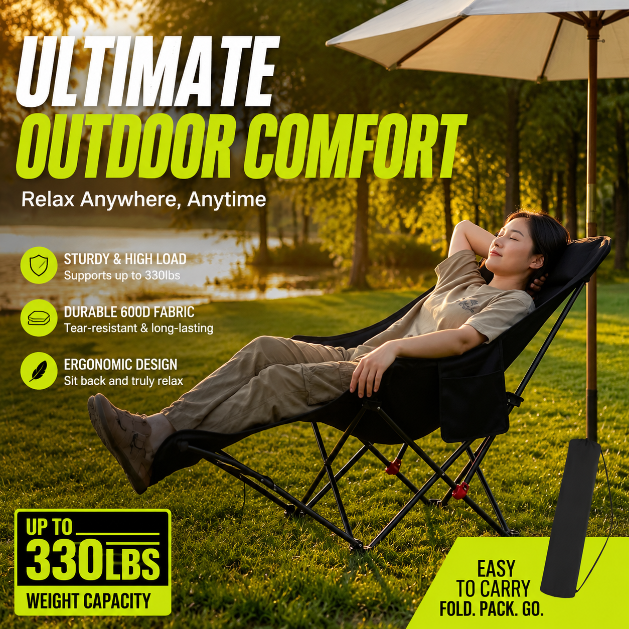 Woodworking Outdoor Furniture - Three Level Adjustable Moon Chair, Outdoor