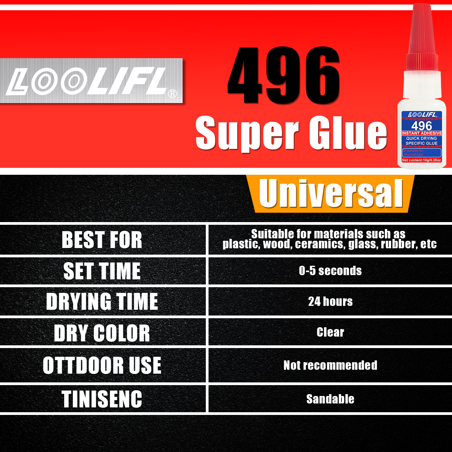 LOOLIFL 7PCS super glue,strong – обзор и цена Woodworking Glue
