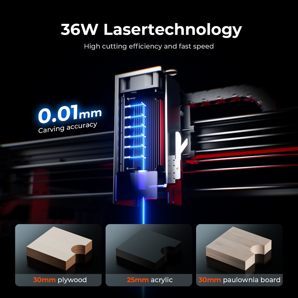 ACMER S2 PRO 36W/48W Laser Eng – обзор и цена Woodworking Laser