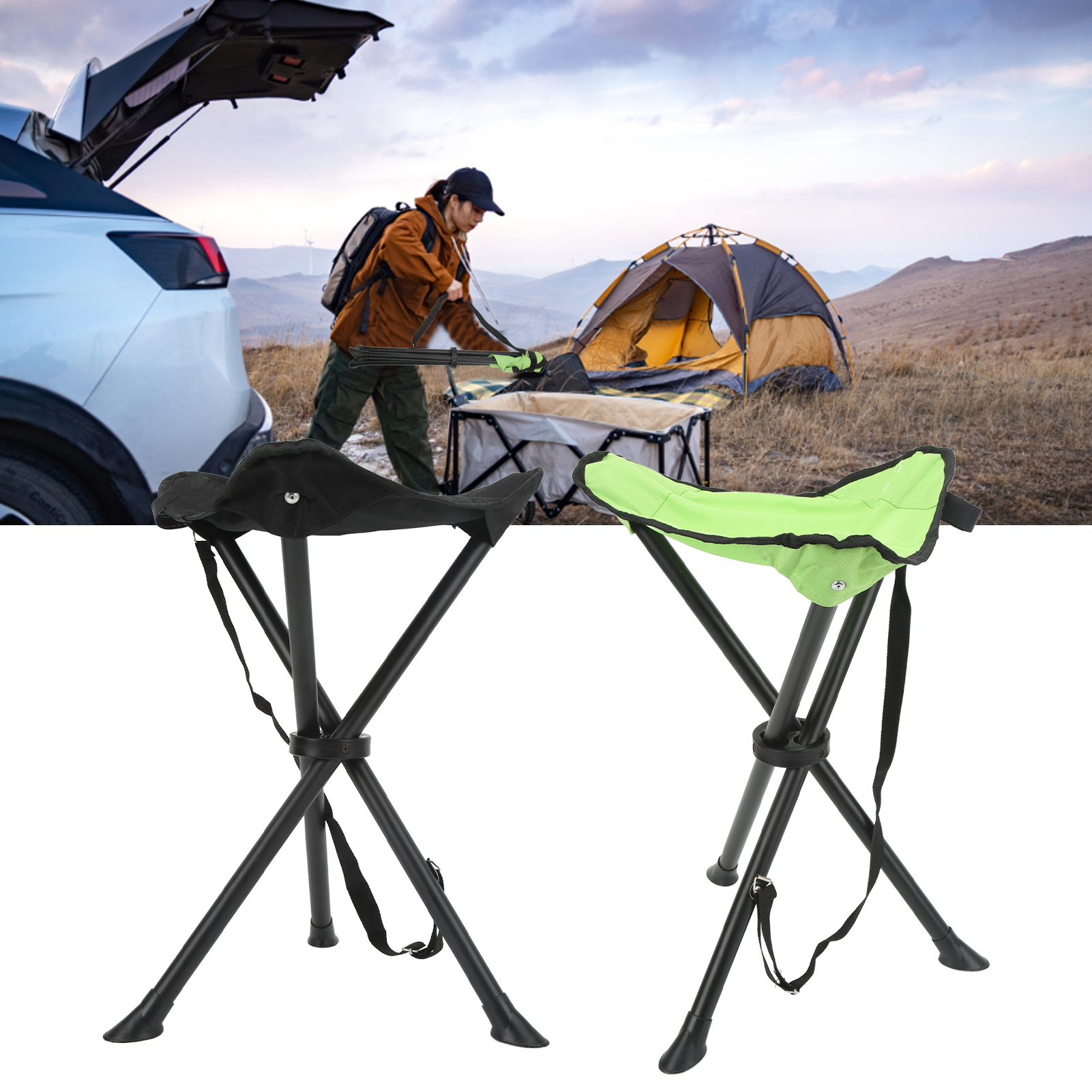 Folding Tripod Stool 600D Oxfo – обзор и цена Woodworking Outdoor Furniture